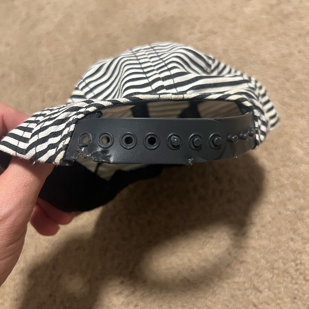 Striped Black and White Kids Hat - Picture 6 of 7